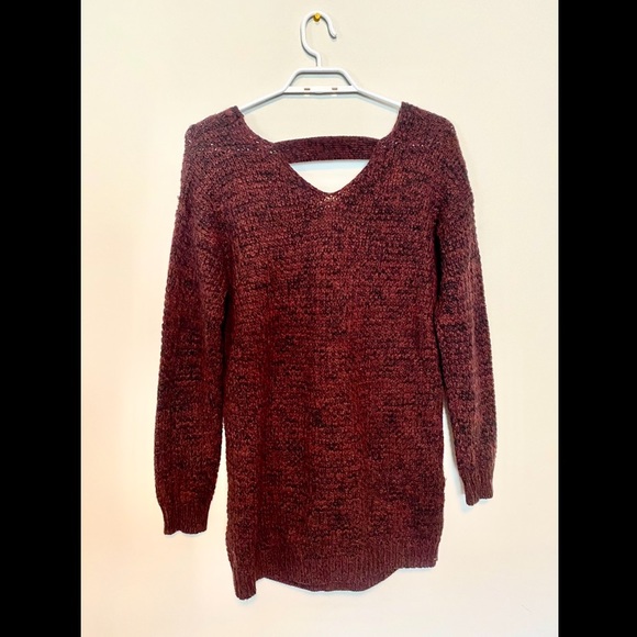 Eclipse long sleeve oversized sweater, size S, colour Maroon - Picture 2 of 9